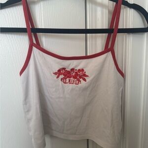 Cotton On Red and White Cropped Tank